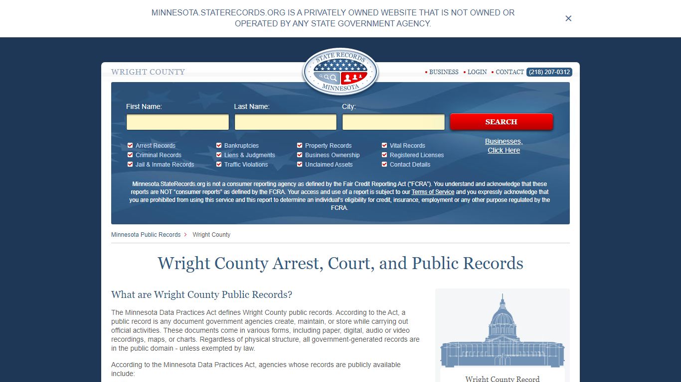 Wright County Arrest, Court, and Public Records
